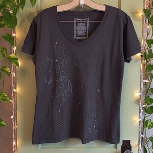 Women's Disney Store Maleficent Grey V-neck Good To Be Bad Sparkle Heels L